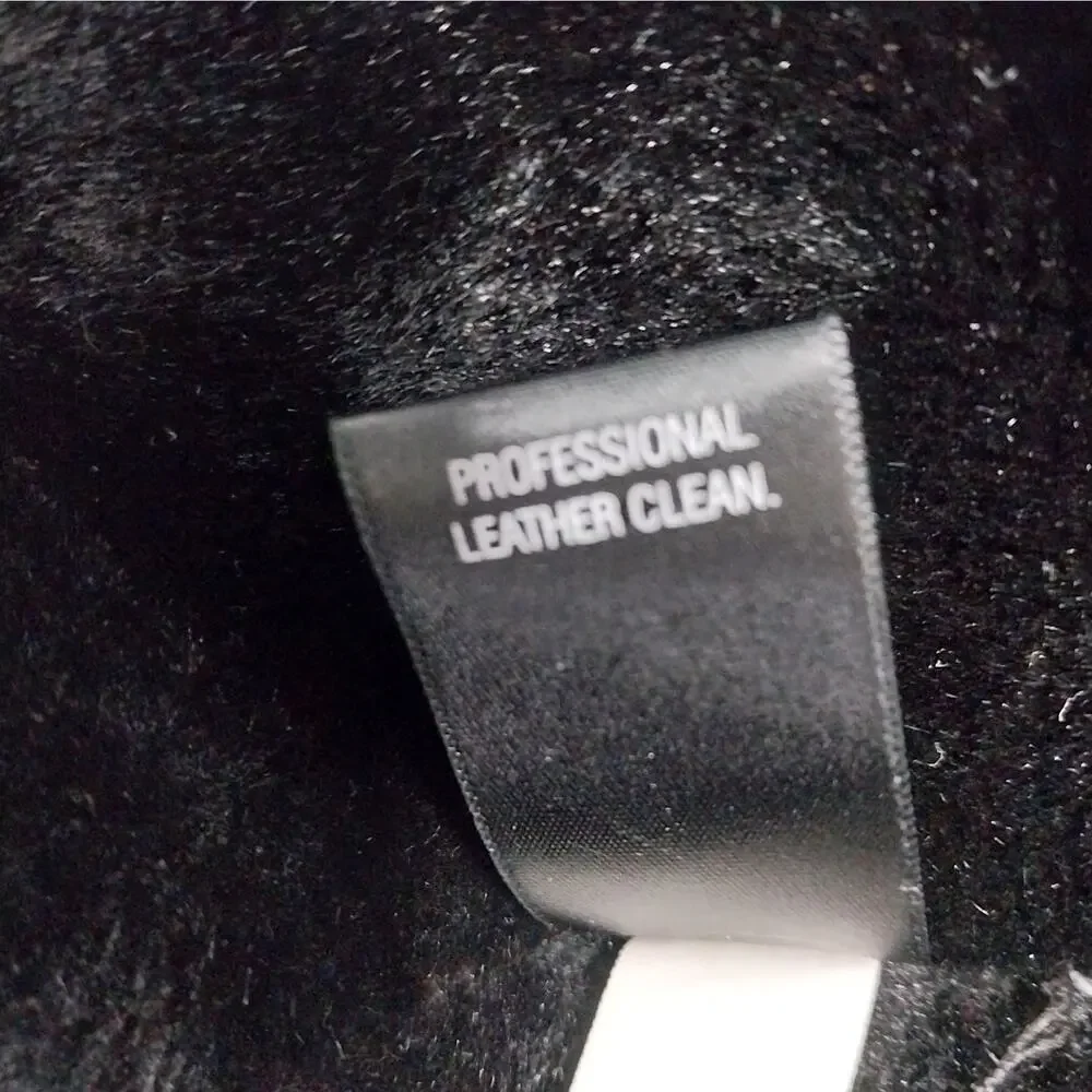 CROFT & BARROW! LUXE BLACK GENUINE LEATHER THERMAL LINED COAT, JACKET! SZ M
